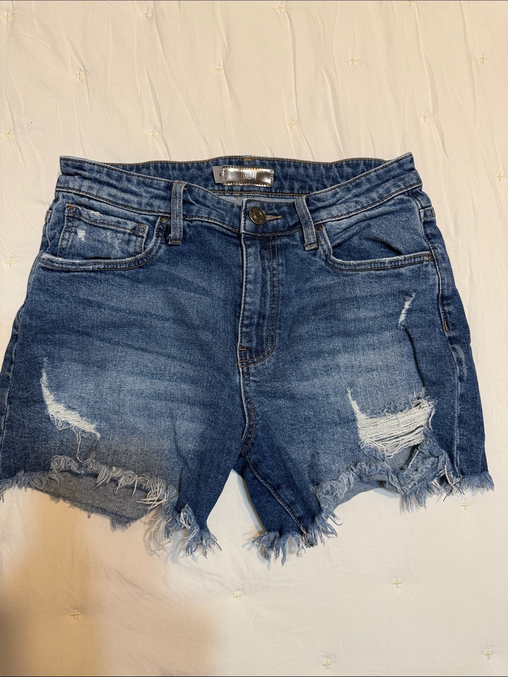 Kut from the Kloth Blue Distressed Denim Cutoff Shorts